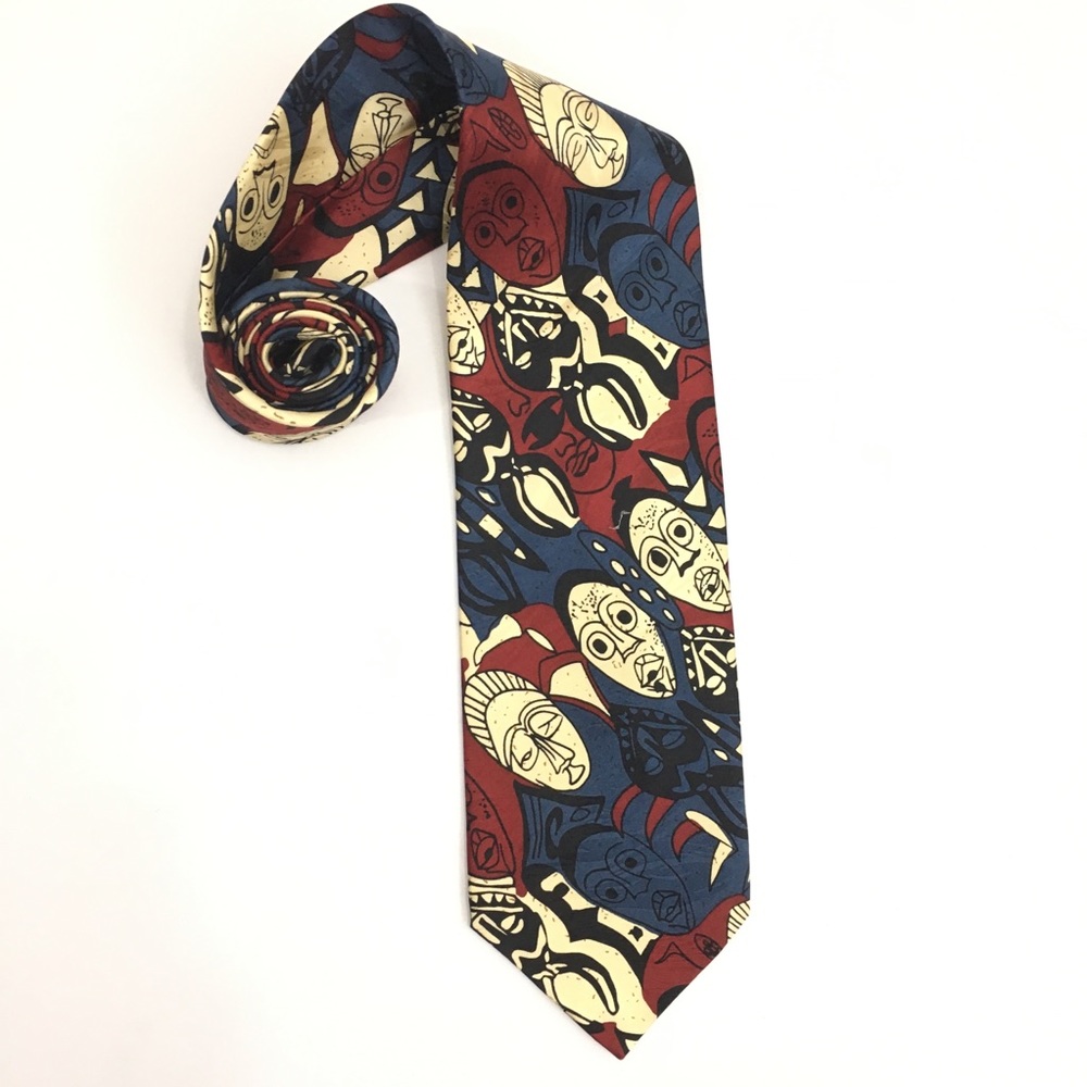 Amy M's ART DECO style Necktie 100% Silk Hand Made